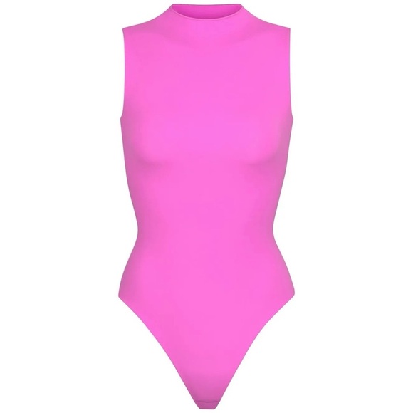 SKIMS Tops - SKIMS Fits Everybody Sleeveless Mock Neck Bodysuit in Neon Orchid